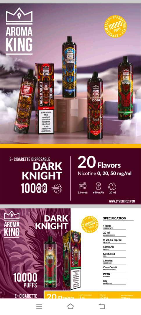 Aroma King 10000 Puffs Dark Knight - Image 2